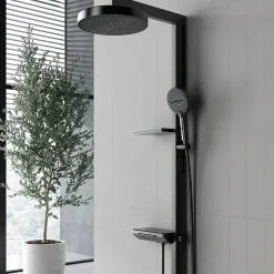 Dileci Colonne de douche moderne multifonction gris métallisé -* Colonne De Douche Mécanique