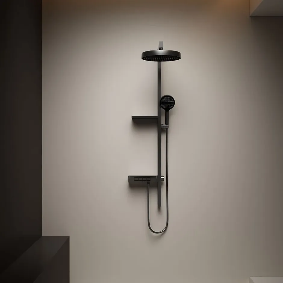 Dileci Colonne de douche moderne multifonction gris métallisé -* Colonne De Douche Mécanique