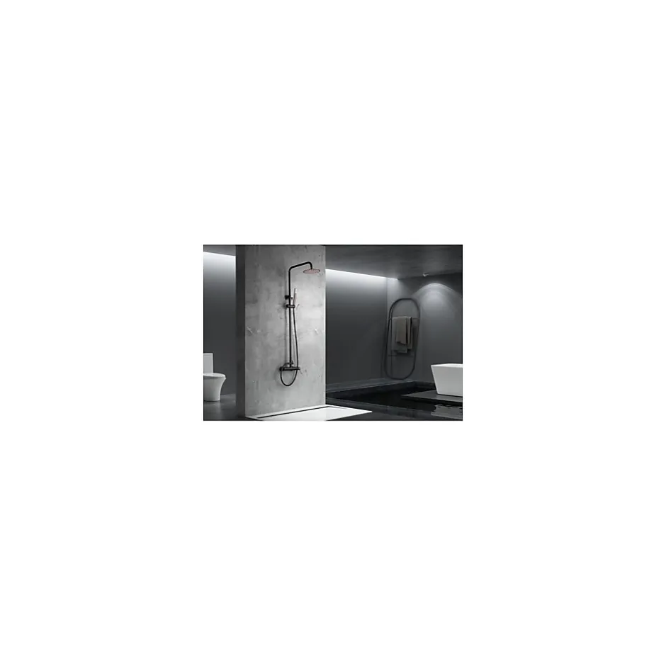 Imex Products Colonne de douche monocommande noir mat et or rose en acier et laiton* Colonne De Douche Encastrable