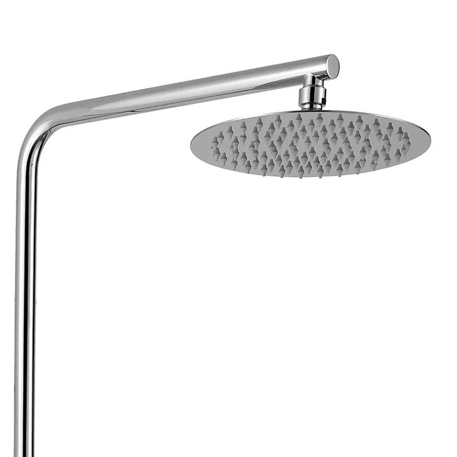 Kibath Colonne de douche monocommande ronde SIX, 79-125 cm, finition chrome poli, en laiton