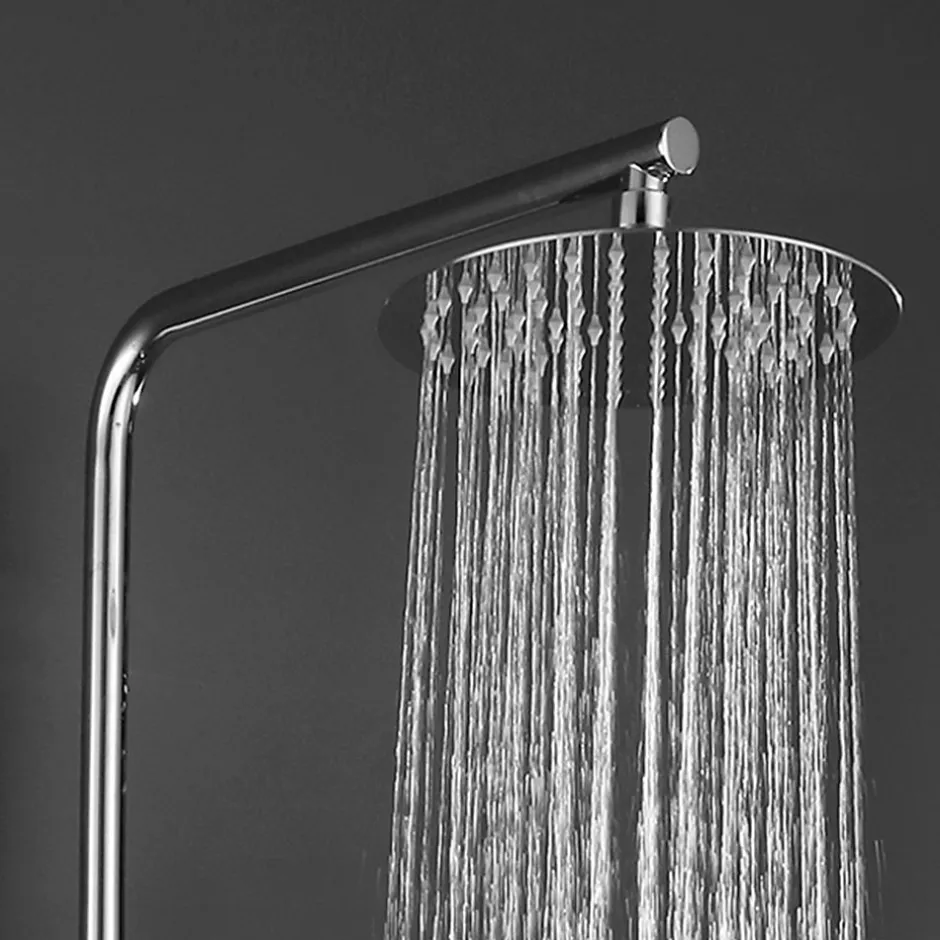 Kibath Colonne de douche monocommande ronde SIX, 79-125 cm, finition chrome poli, en laiton