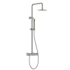 Kibath Colonne de douche monocommande ronde PRO, 78-125 cm, finition nickel brossé, en laiton* Colonne De Douche Mécanique