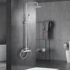 Imex Products Colonne de douche monocommande blanche acier et laiton avec douchette extensible