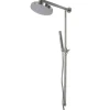 Autres Colonne de douche nickel combiné pommeau et douchette reglable Sans robinet