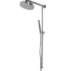Autres Colonne de douche nickel combiné pommeau et douchette reglable Sans robinet