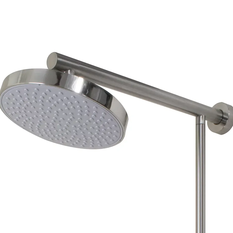 Autres Colonne de douche nickel combiné pommeau et douchette reglable Sans robinet