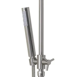 Autres Colonne de douche nickel combiné pommeau et douchette reglable Sans robinet