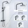 Dileci Colonne de douche noir mat - 2 fonctions -