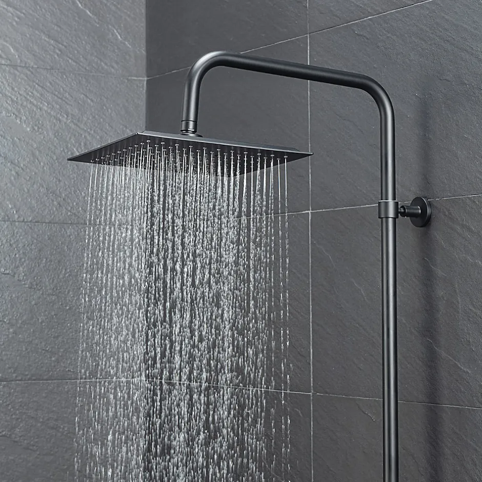 Bain-Bain Colonne de douche Noir Mat Avec Tablette KIRA -* Colonne De Douche Sans Robinetterie