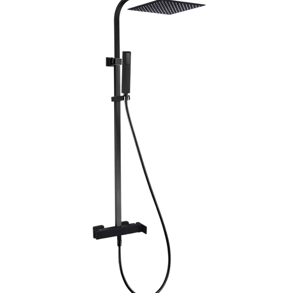 Essebagno Colonne de douche noire avec mitigeur mécanique Kiara