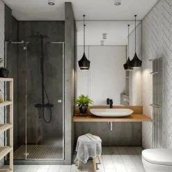 Essebagno Colonne de douche noire avec mitigeur mécanique Kiara