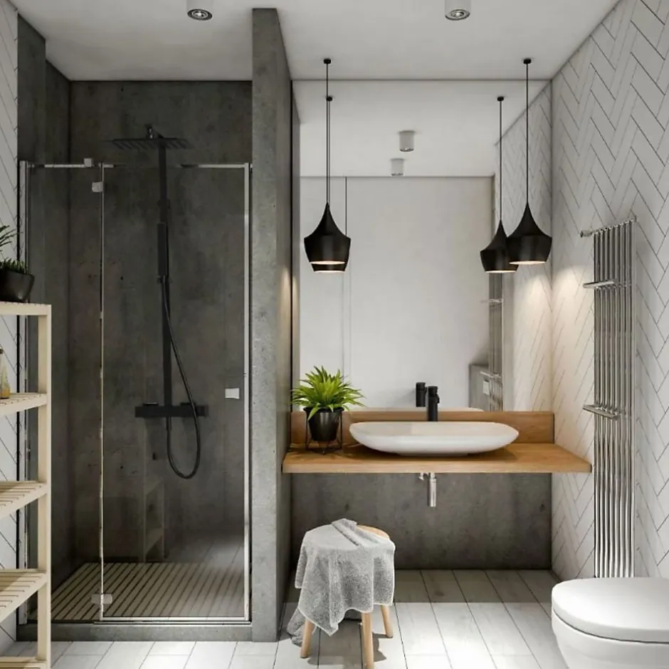 Essebagno Colonne de douche noire avec mitigeur mécanique Kiara