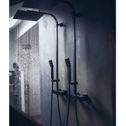 Essebagno Colonne de douche noire avec thermostatique 300 Quartos* Colonne De Douche Thermostatique