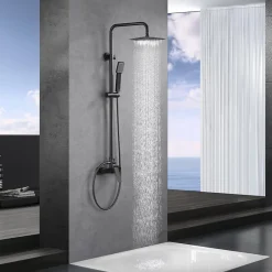 Imex Products Colonne de douche noire gun metal en acier et laiton avec mitigeur monocommande* Colonne De Douche Encastrable