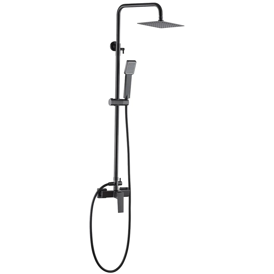 Imex Products Colonne de douche noire gun metal en acier et laiton avec mitigeur monocommande* Colonne De Douche Encastrable