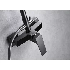 Imex Products Colonne de douche noire gun metal en acier et laiton avec mitigeur monocommande* Colonne De Douche Encastrable