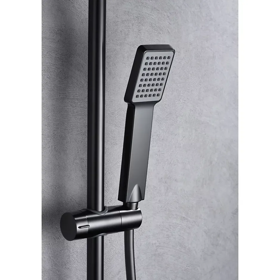 Imex Products Colonne de douche noire gun metal en acier et laiton avec mitigeur monocommande* Colonne De Douche Encastrable