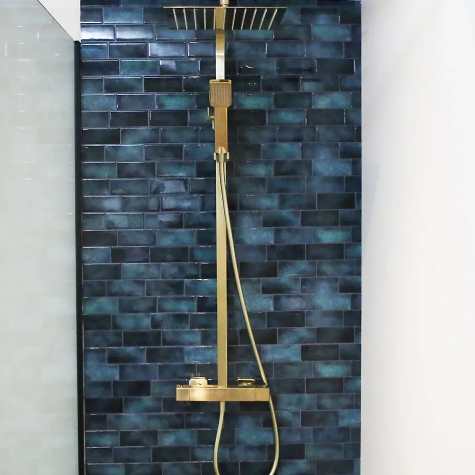 Essebagno Colonne de douche or brossé avec thermostatique 300 Quartos* Colonne De Douche Thermostatique