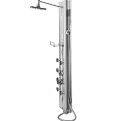 Tectake Colonne de douche Panneau de douche en Aluminium argent* Colonne De Douche Encastrable