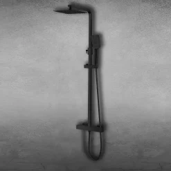 Laneri COLONNE DE DOUCHE PONT EN ACIER NOIR MAT, THERMOSTATIQUE