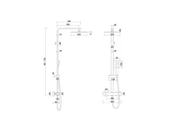 Laneri COLONNE DE DOUCHE PONT EN ACIER NOIR MAT, THERMOSTATIQUE