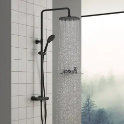 Cecipa Max Colonne de Douche Robinetterie Thermostatique , Ensemble de Douche Chrome avec pommeau + Douchette 4 jets
