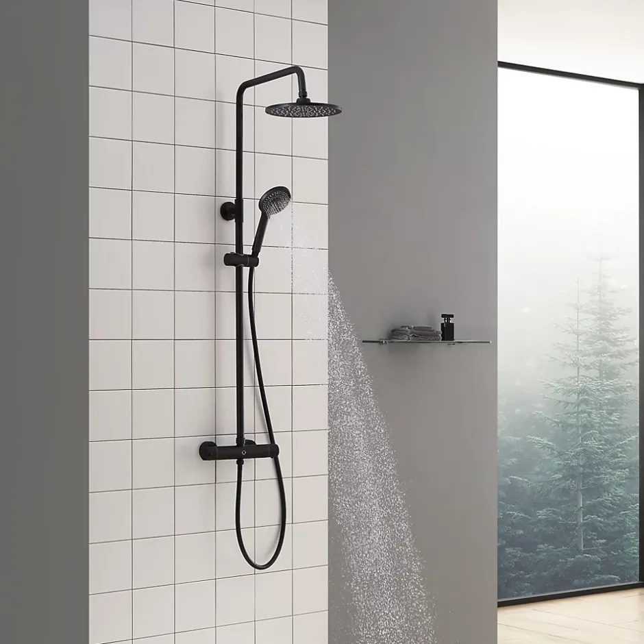 Cecipa Max Colonne de Douche Robinetterie Thermostatique , Ensemble de Douche Chrome avec pommeau + Douchette 4 jets