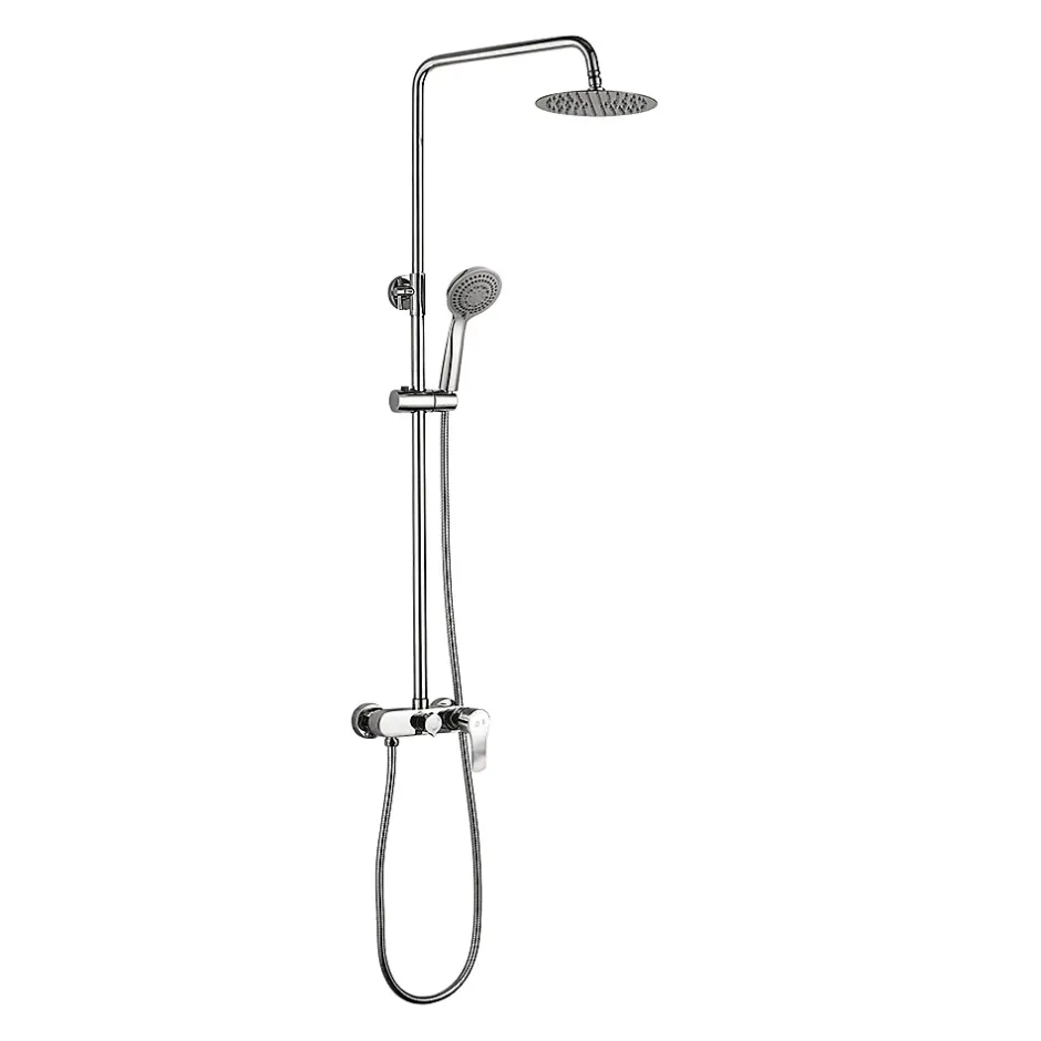 Kibath Colonne de douche ronde CAN monocommande, 83-126 cm, finition chrome poli, en laiton* Colonne De Douche Mécanique