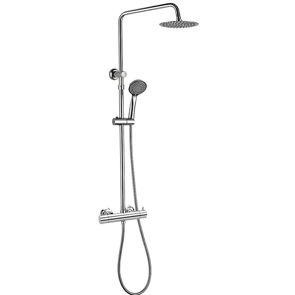 Kibath Colonne de douche ronde monocommande RAPIDA avec finition chromée brillante en laiton* Colonne De Douche Mécanique