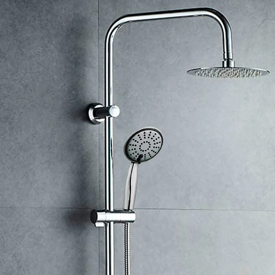 Kibath Colonne de douche ronde monocommande RAPIDA avec finition chromée brillante en laiton* Colonne De Douche Mécanique
