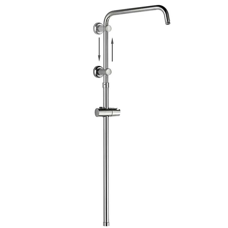 Kibath Colonne de douche ronde monocommande RAPIDA avec finition chromée brillante en laiton* Colonne De Douche Mécanique