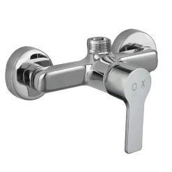 Kibath Colonne de douche ronde monocommande PIN, 80-120 cm, finition chrome poli, en laiton
