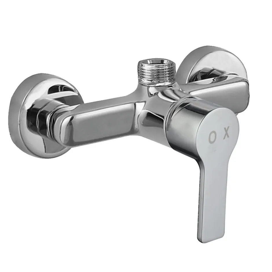 Kibath Colonne de douche ronde monocommande PIN, 80-120 cm, finition chrome poli, en laiton