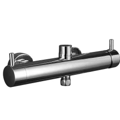 Kibath Colonne de douche ronde monocommande TOR, 83-126 cm, finition chrome poli, en laiton