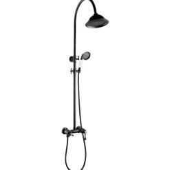 Essebagno Colonne de douche rétro noir vieilli mitigeur mécanique Leeds