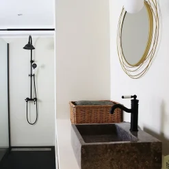 Essebagno Colonne de douche rétro noir vieilli mitigeur mécanique Leeds