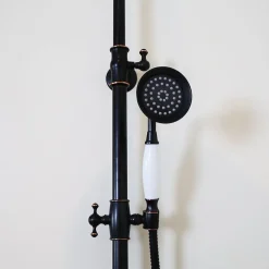 Essebagno Colonne de douche rétro noir vieilli mitigeur mécanique Leeds