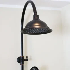 Essebagno Colonne de douche rétro noir vieilli mitigeur mécanique Leeds