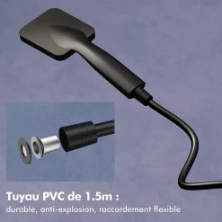 Homelody Colonne de Douche sans Mitigeur Systeme de Douche avec Douchette Set Kit de Douche en Acier Inox Noir Réglable en Hauteur* Colonne De Douche Sans Robinetterie