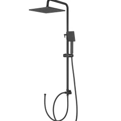 Sofetiy Max Colonne de douche sans robinetterie avec pommeau + douchette+ flexible + barre réglable, Noir