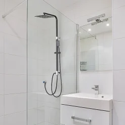 Auralum Max Colonne de douche sans robinetterie avec pommeau + douchette+ flexible + barre réglable, Noir* Robinet De Douche