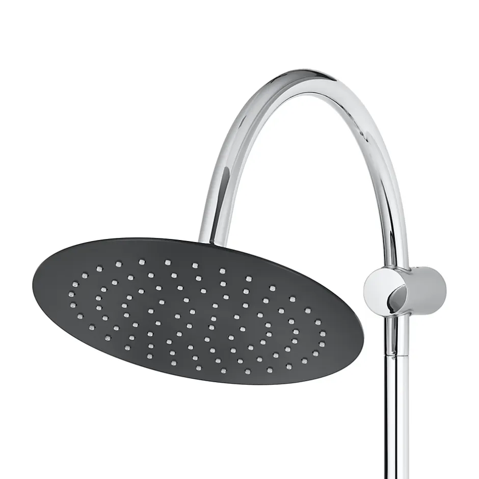 GoodHome Colonne de douche sans robinetterie avec pommeau + barre réglable + douchette 1 jet + flexible chrome Blyth* Colonne De Douche Sans Robinetterie