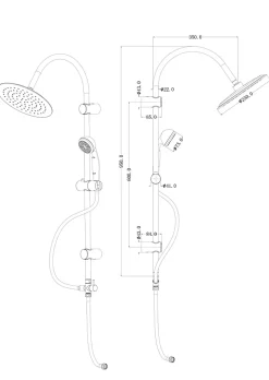 GoodHome Colonne de douche sans robinetterie avec pommeau + barre réglable + douchette 1 jet + flexible chrome Blyth* Colonne De Douche Sans Robinetterie