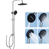 Sofetiy Max Colonne de douche sans robinetterie avec pommeau + douchette 4 jets + flexible + barre réglable, chromé