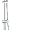 Grohe Colonne de douche sans robinetterie avec pommeau + douchette 1 jet + flexible + barre réglable Vitalio Start 250 Cube