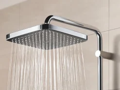 Grohe Colonne de douche sans robinetterie avec pommeau + douchette 1 jet + flexible + barre réglable Vitalio Start 250 Cube
