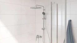 Grohe Colonne de douche sans robinetterie avec pommeau + douchette 1 jet + flexible + barre réglable Vitalio Start 250 Cube
