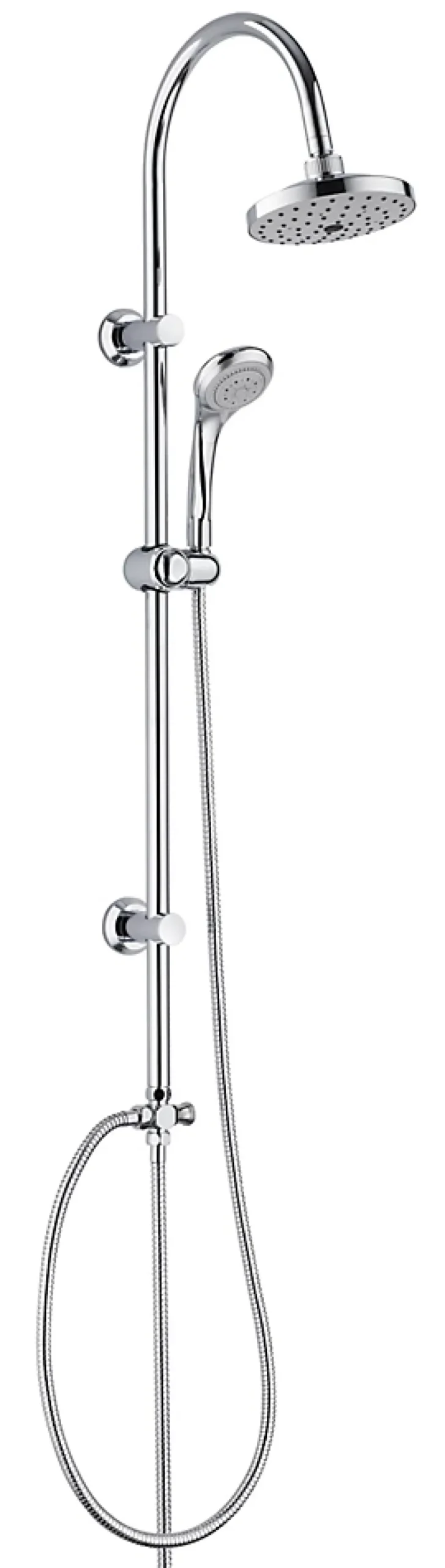 Edouard Rousseau Colonne de douche sans robinetterie avec pommeau + douchette 3 jets + flexible + barre réglable, chrome Sonora* Colonne De Douche Sans Robinetterie