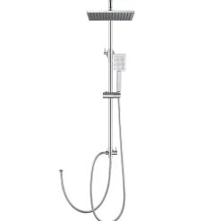Sofetiy Max Colonne de douche sans robinetterie avec pommeau + douchette+ flexible + barre réglable, chrome* Robinet De Douche