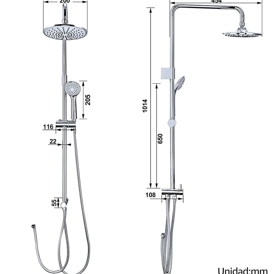 Homelody Colonne de Douche sans Robinetterie Murale Hydromassante avec Douchette et Pommeau de Douche Chromé